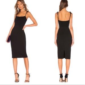 LPA Midi Black Dress Spaghetti Straps XS
